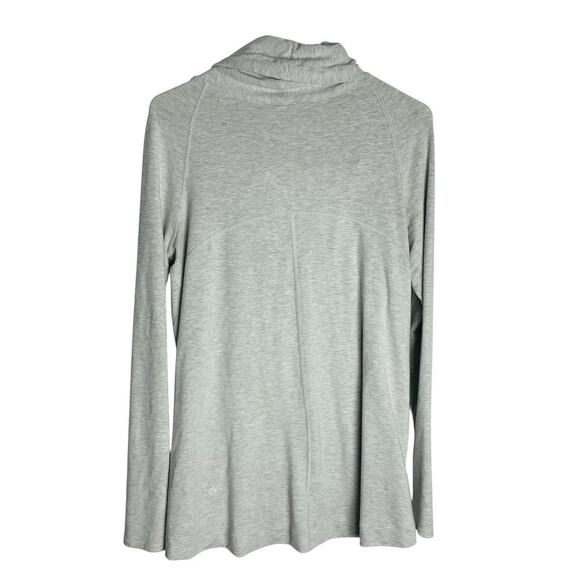 Lululemon Coast Easy Wrap Jacket Womens 6 Light Gray Full Zip Funnel Neck - Picture 2 of 11